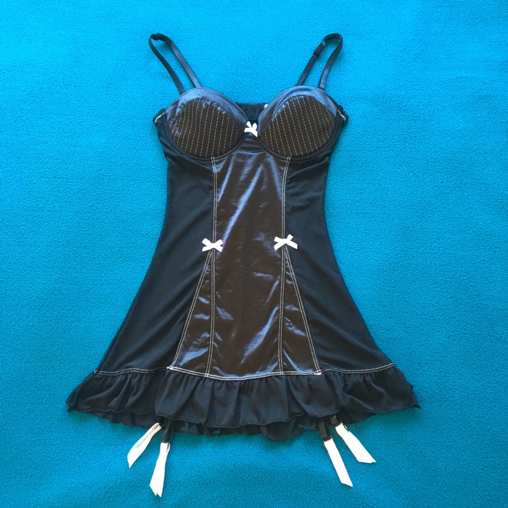 New! Pinstripe Sheer Lingerie // Black Lingerie